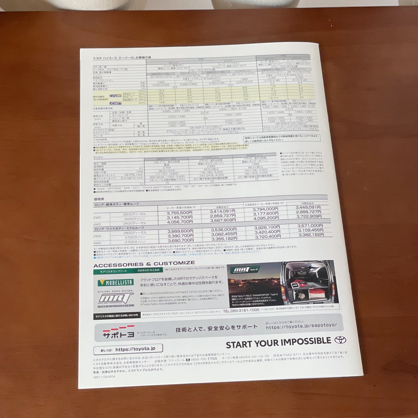 Toyota Hiace 日本版Catalog