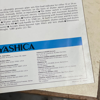 YASHICA MAT-124G Catalog